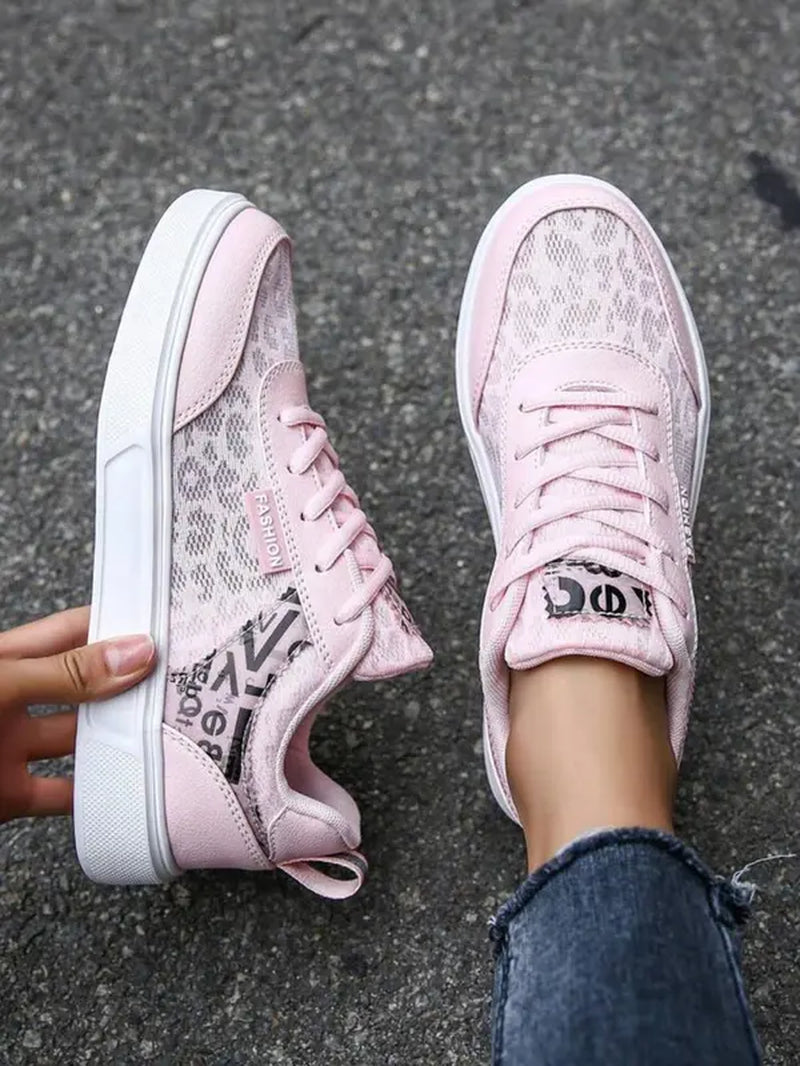 Leopard Patchwork Lace up Sneakers