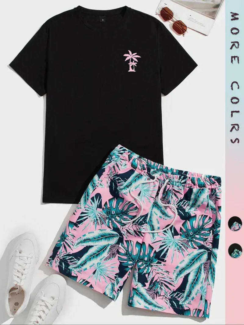 Two-Piece Drawstring Shorts Set