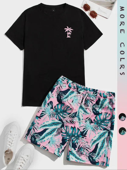 Two-Piece Drawstring Shorts Set