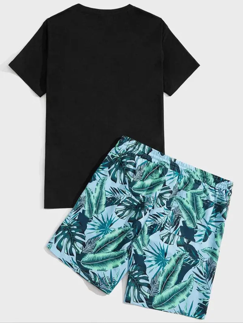 Two-Piece Drawstring Shorts Set