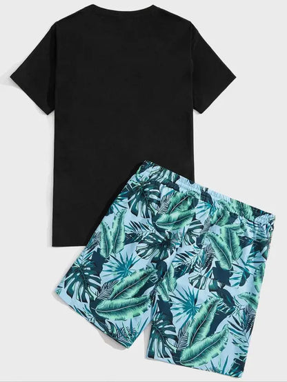 Two-Piece Drawstring Shorts Set